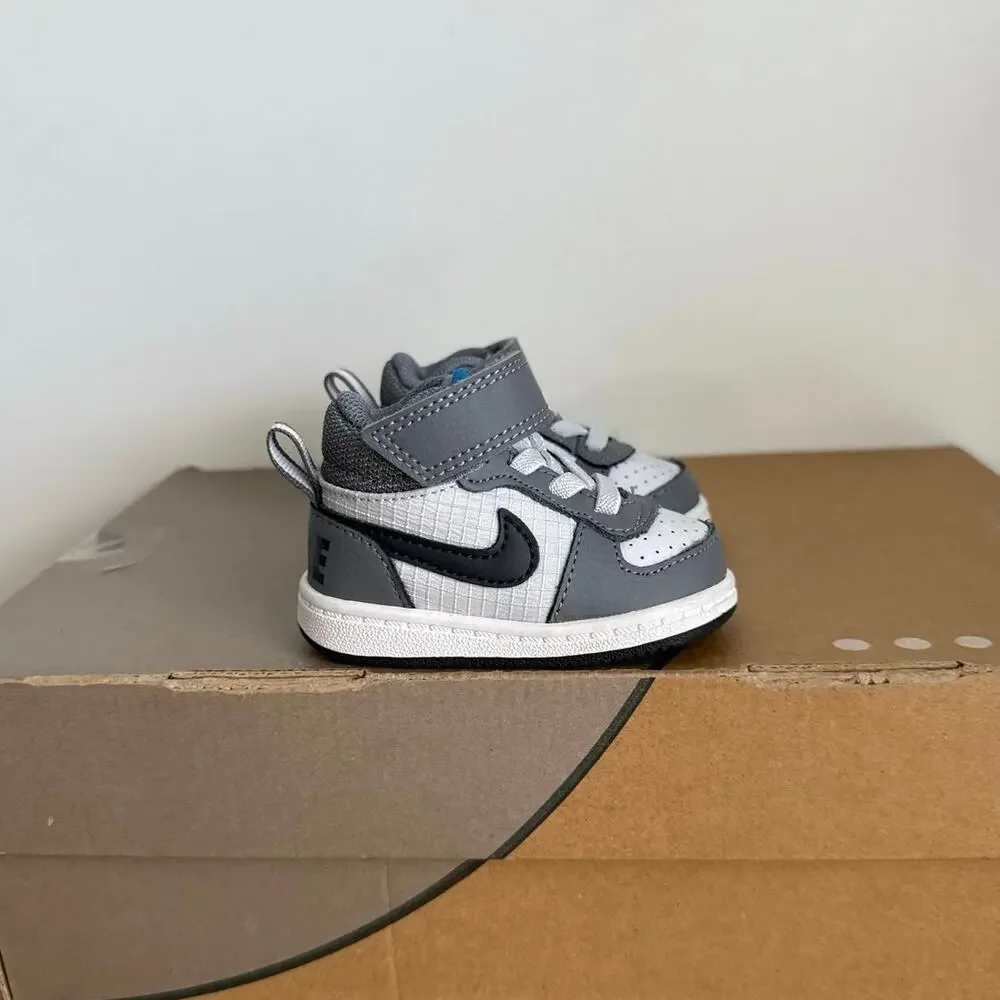 Nike Court Borough Grey/White Baby Sneakers- SZ 2 C
